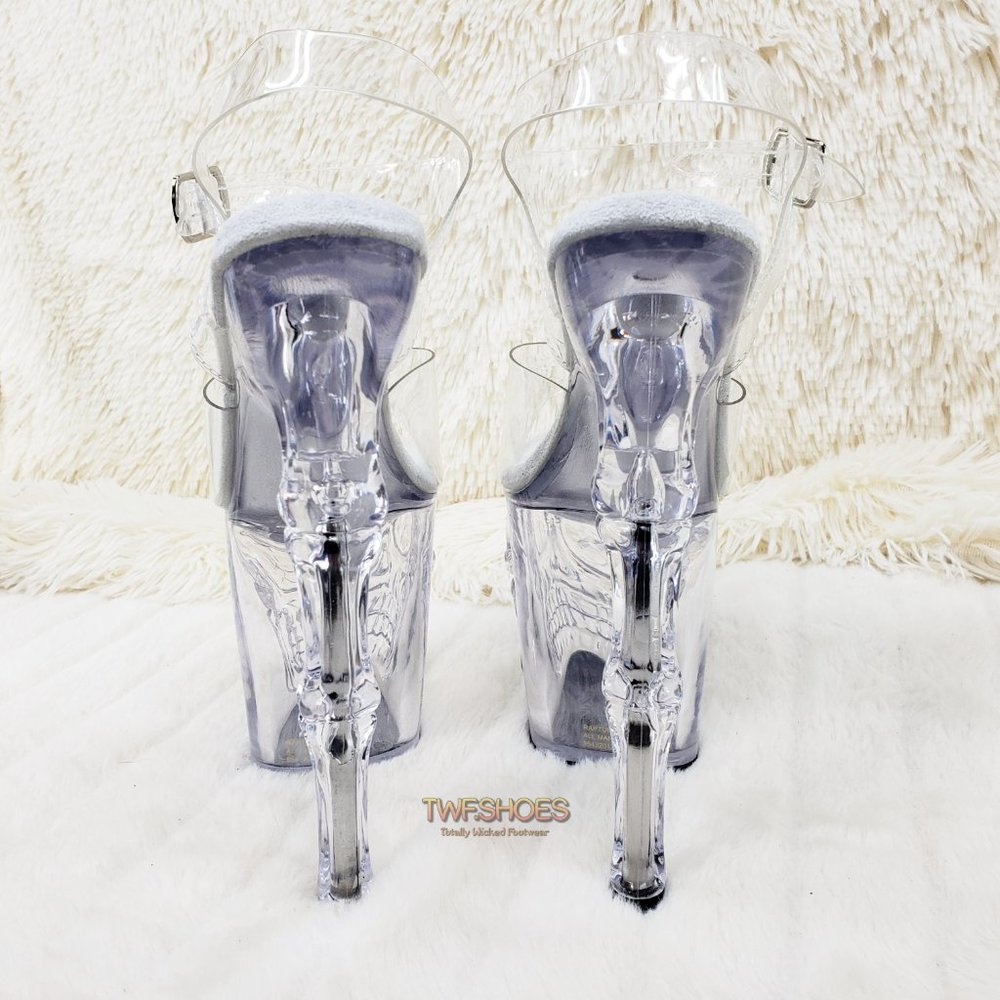 Rapture Clear Skull & Bones Platform 8" Heels - Picture 7 of 15